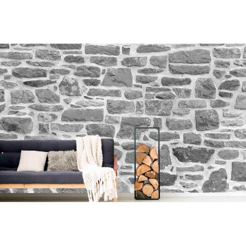 Authentic Grey Stone Wall Mural