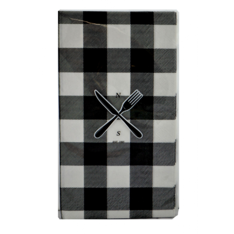Black and White Checkered Napkins – Bistro Style