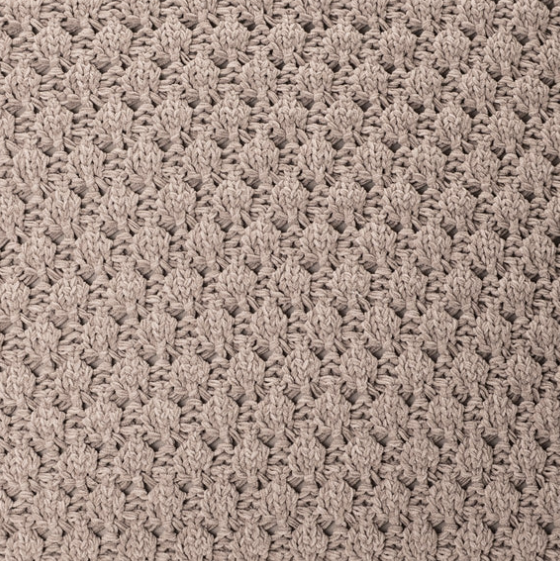 Oreiller européen chenille tressée brun Basket