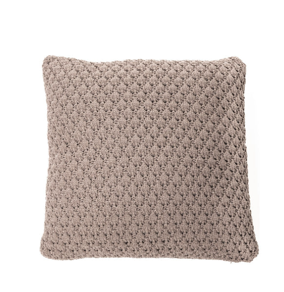 Oreiller européen chenille tressée brun Basket