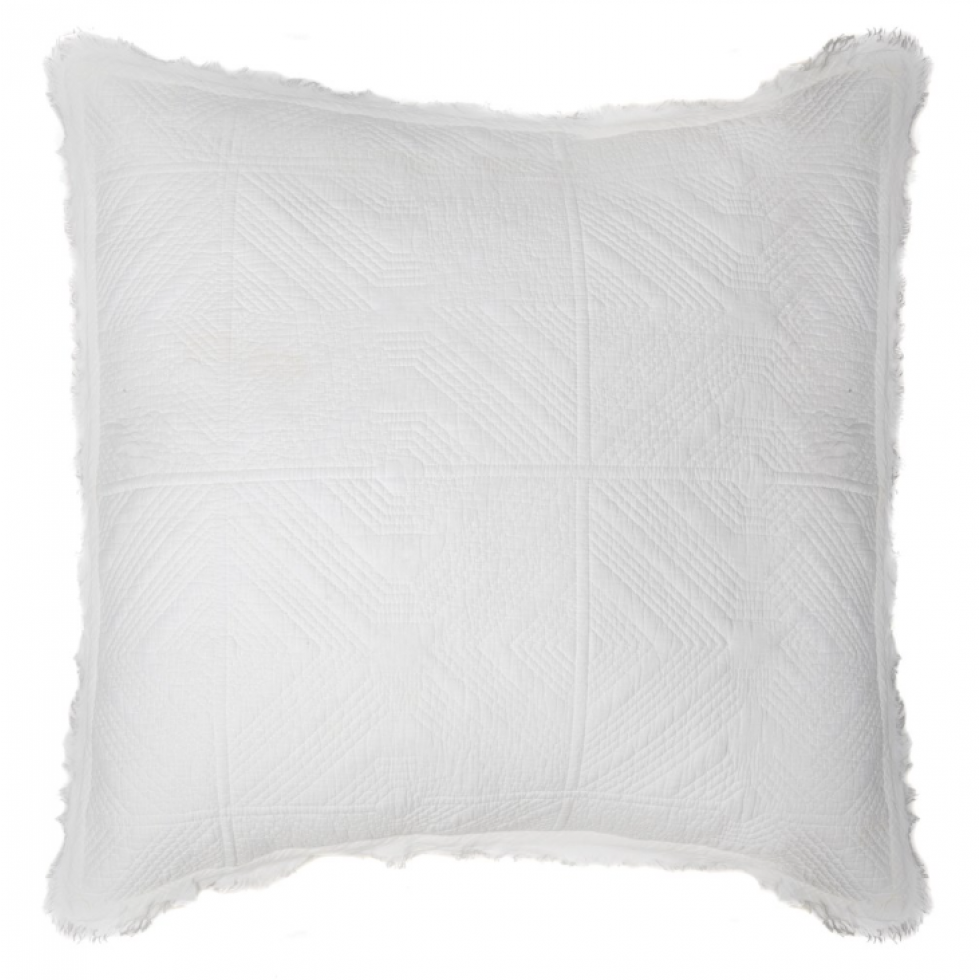 White Stone Washed European Pillow – Pure Elegance
