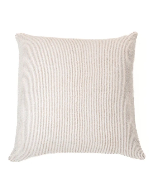 Oreiller européen rayé crème et beige Softy
