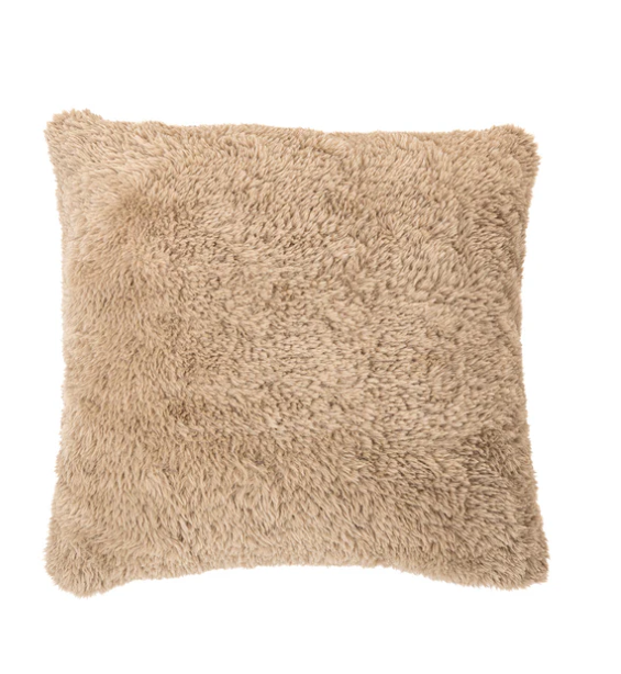 Oreiller européen taupe fausse fourrure Beverly
