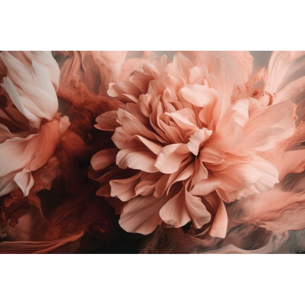 Giant Coral Peony Flower Mural – Floral Elegance