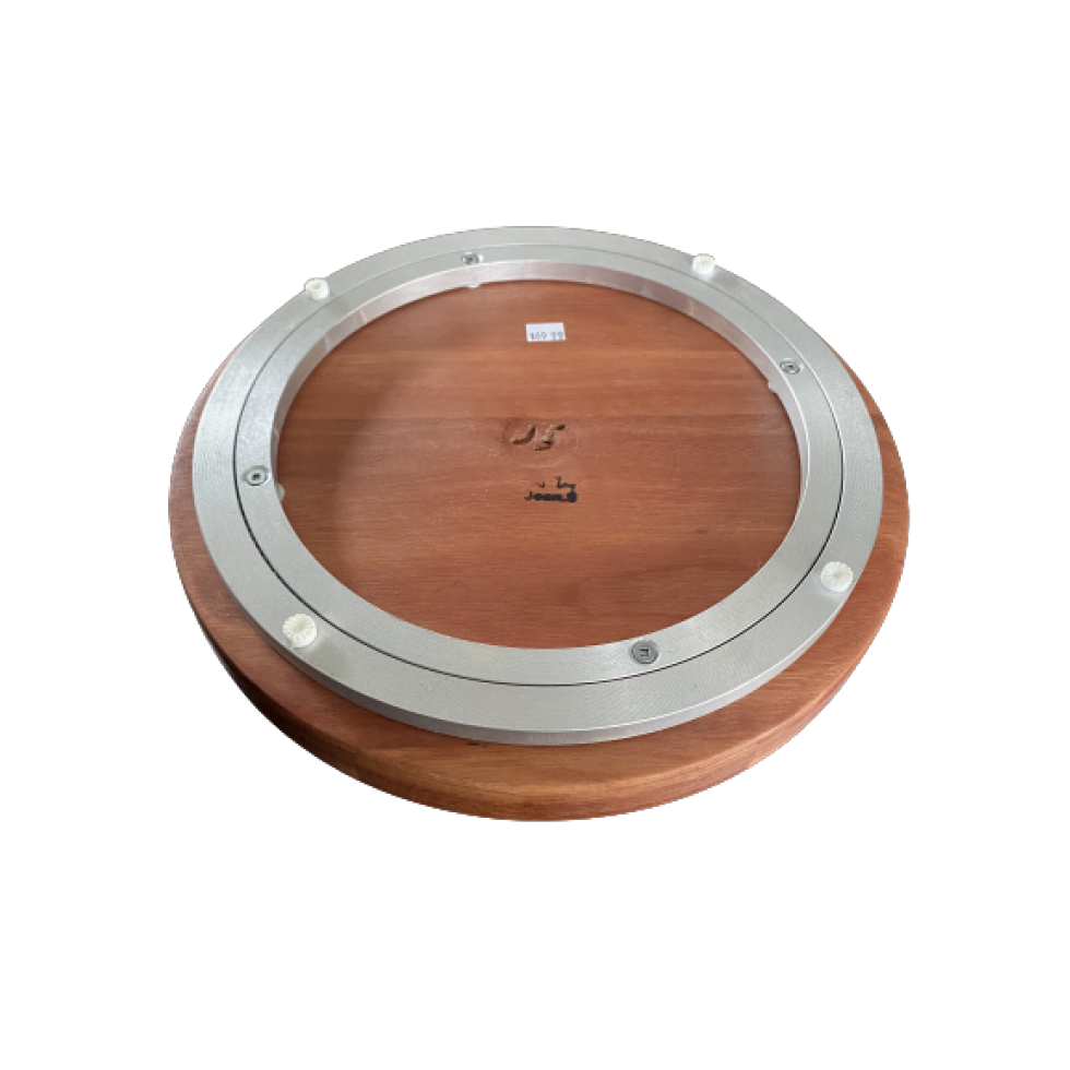 Cherry wood rotating tray with bottle center