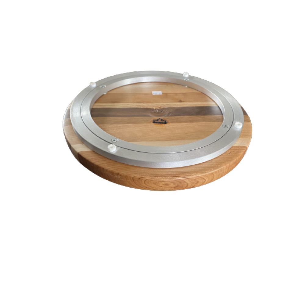 Solid wood rotating tray with bottle space
