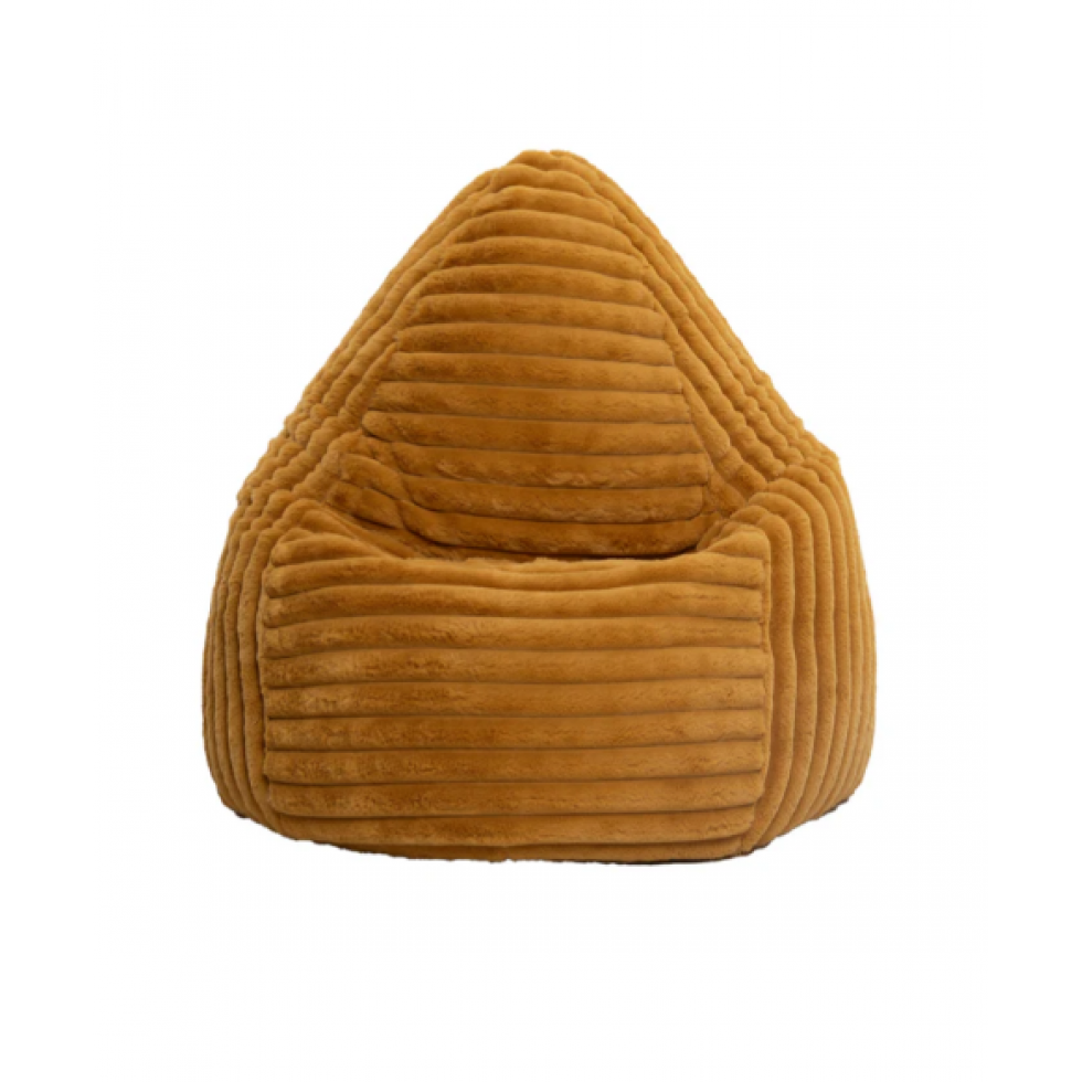 Pouf Raya XL velours côtelé moutarde