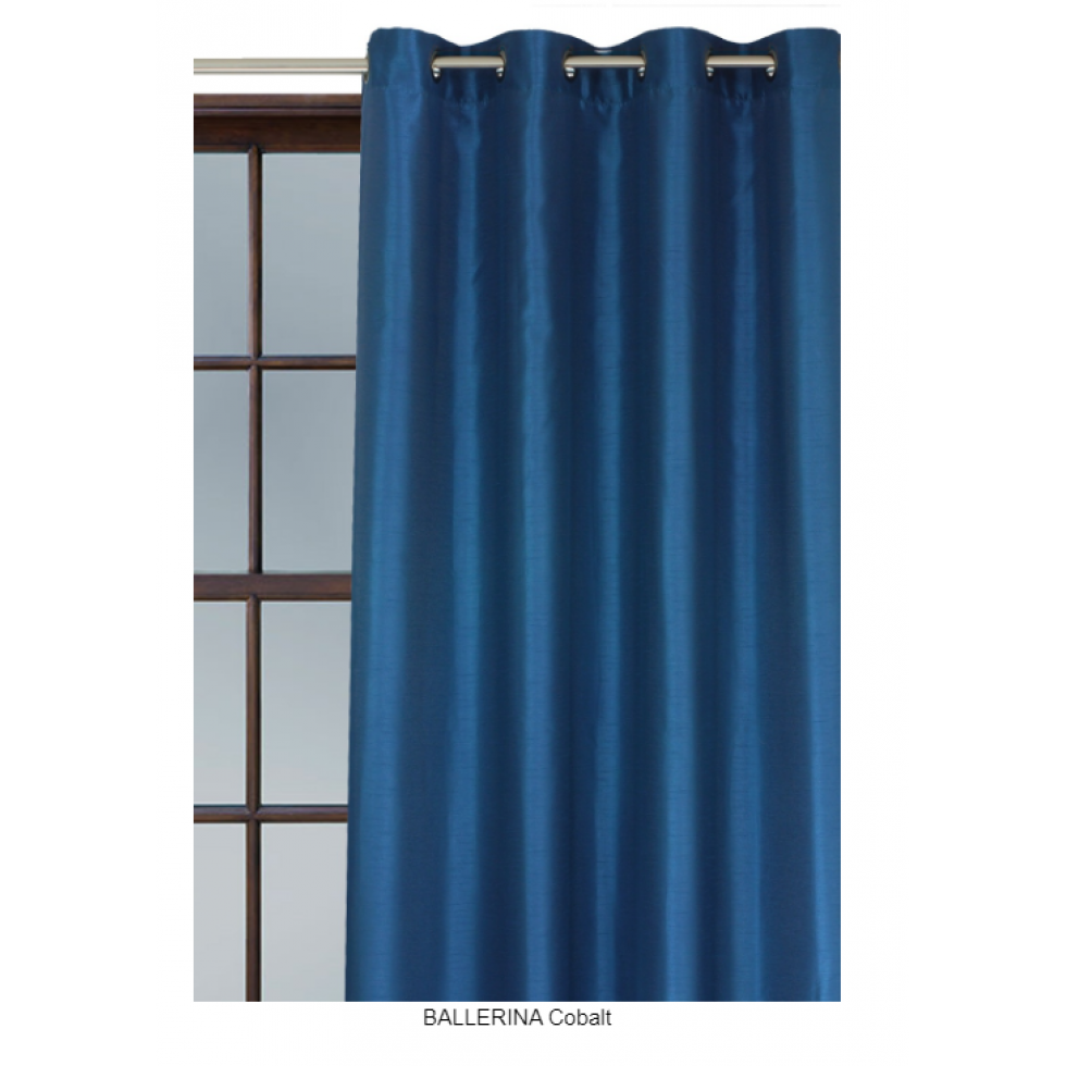 Cobalt blue eyelet curtain