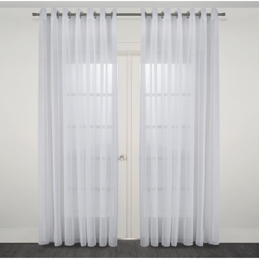 Bari white voile curtain, large size, with eyelets