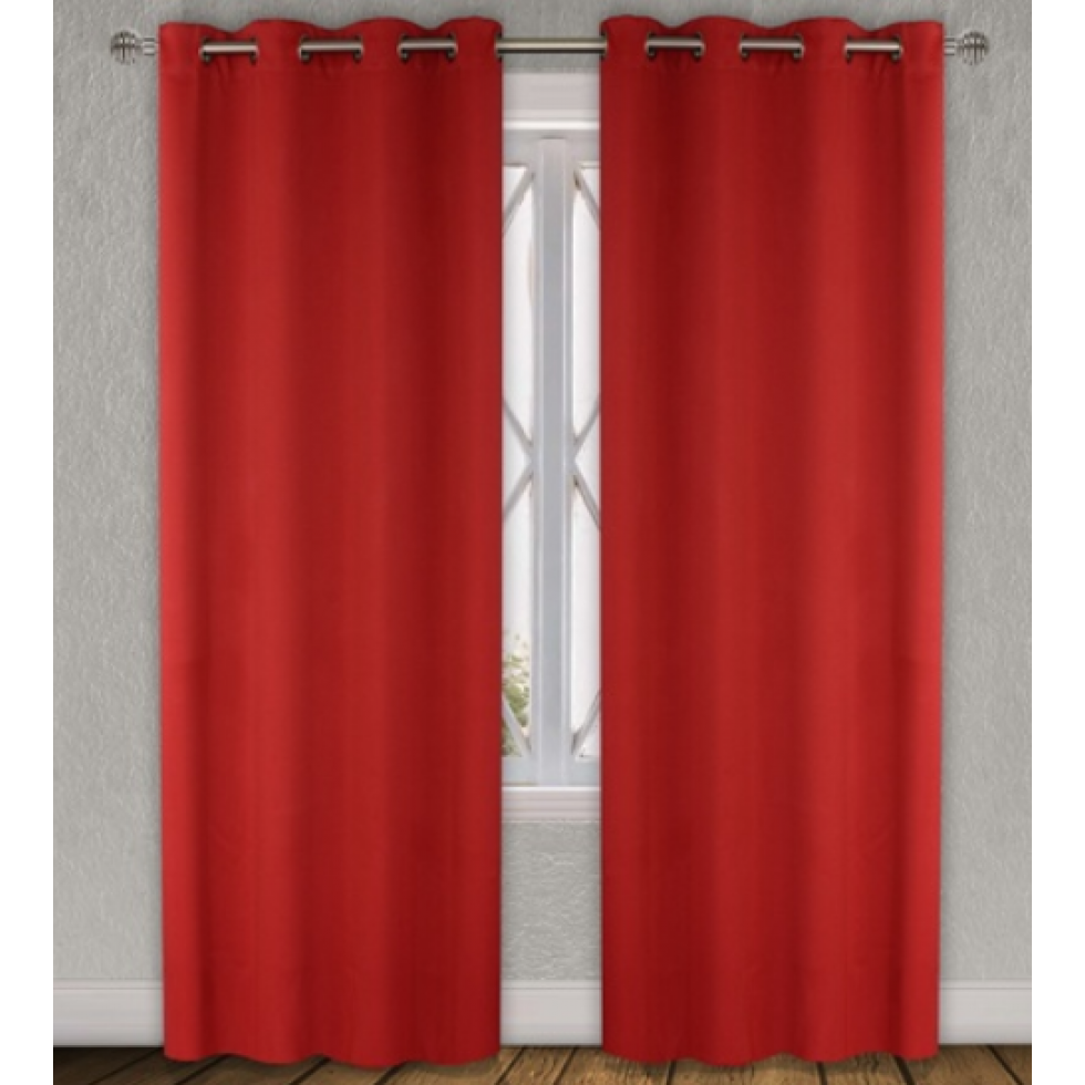 Intense Red Opaque Curtain