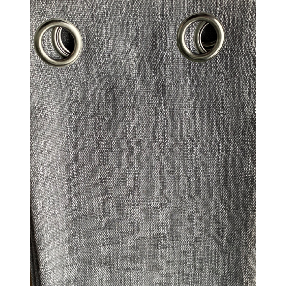 Elegant Charcoal Linen Texture Curtain