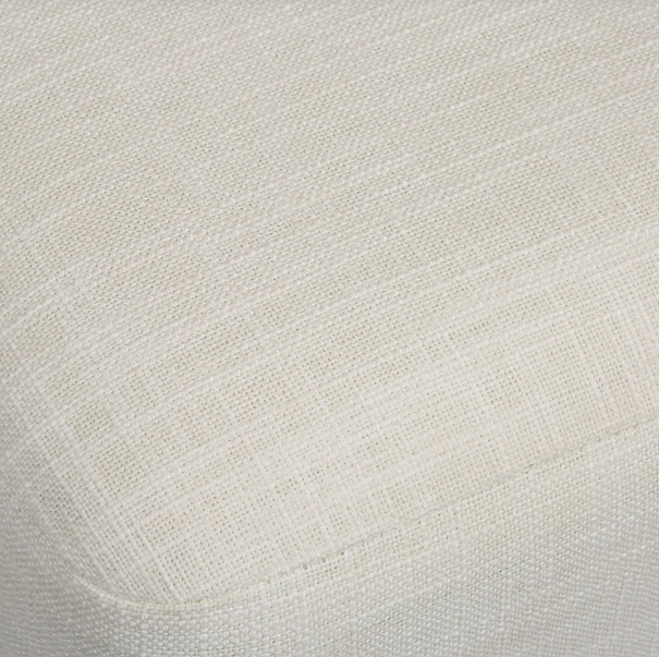 Tabouret ivoire coton et laiton antique