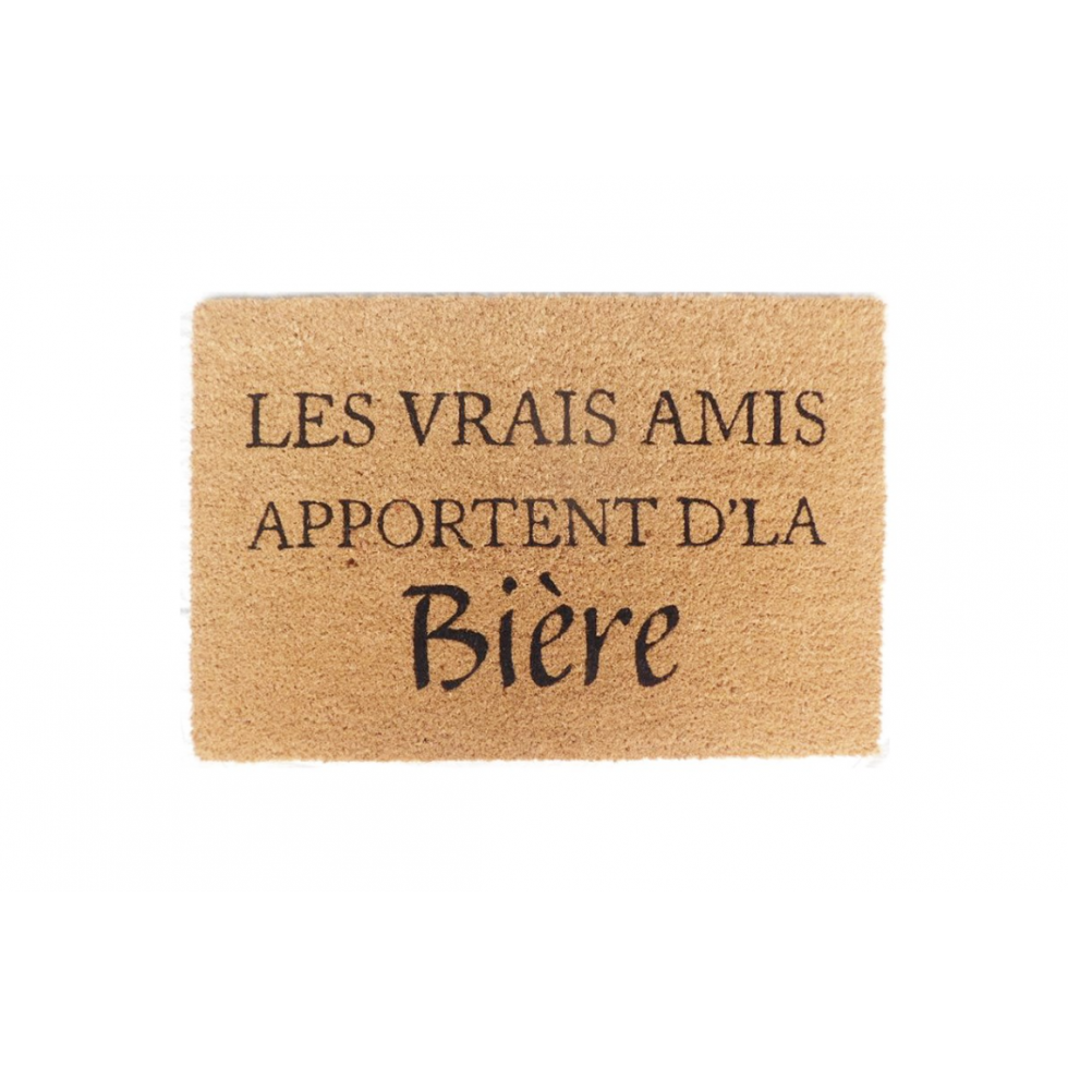 "True friends bring beer" doormat