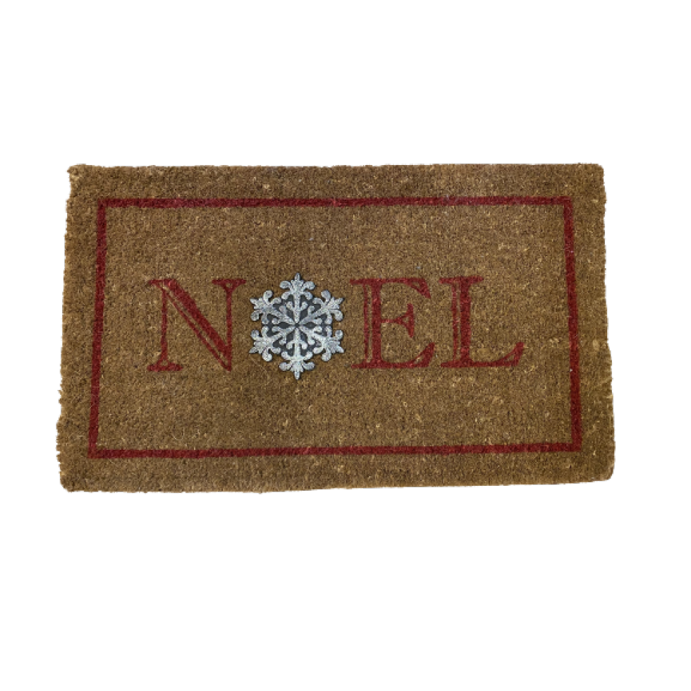 Christmas doormat with glitter snowflake