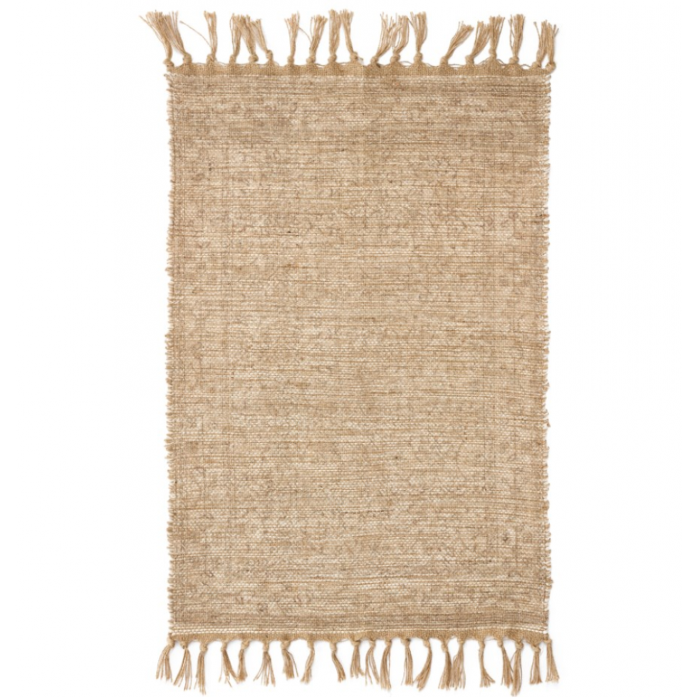 Natural Jute Rug with Fringes