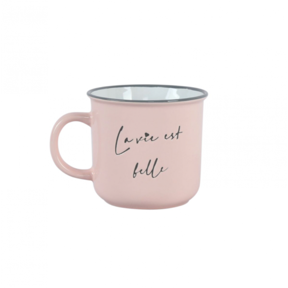 Tasse Rose – La Vie Est Belle