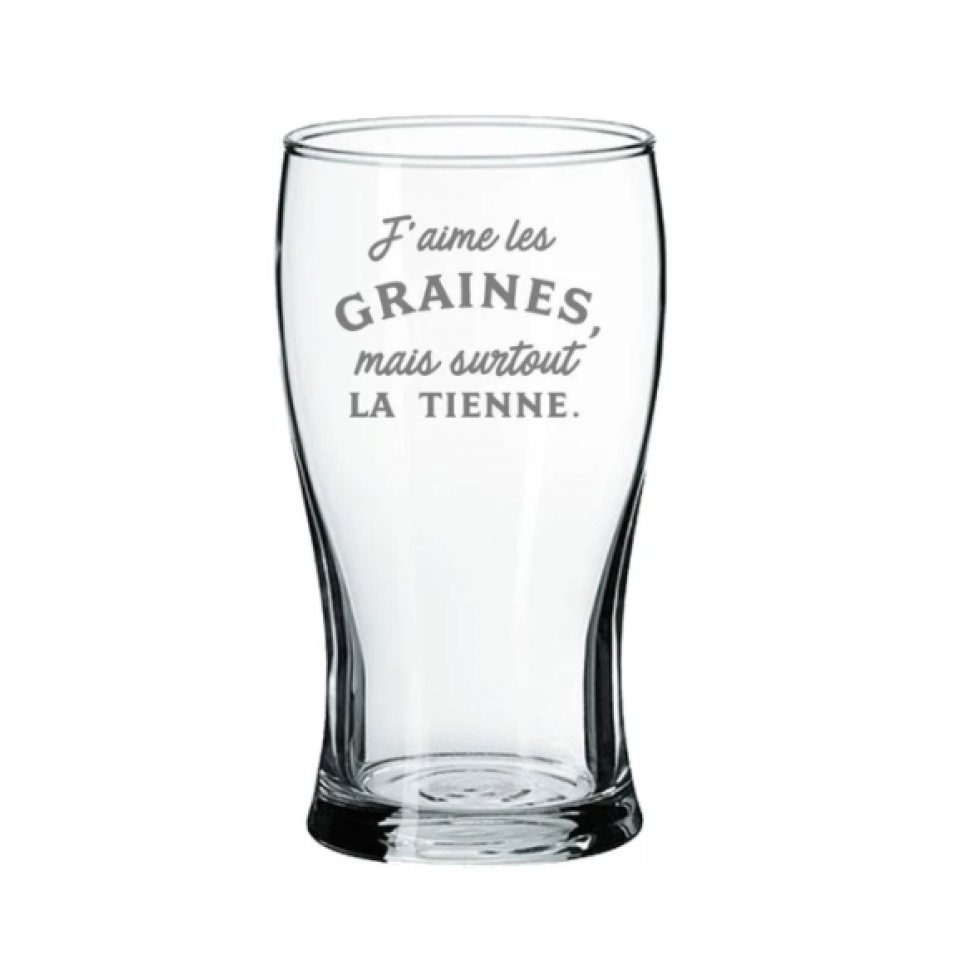 Verre à Bière – J’aime les Graines, Mais Surtout la Tienne