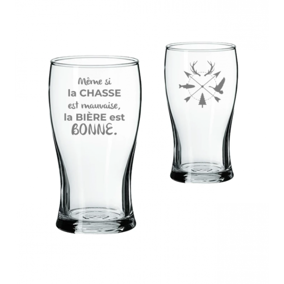 Verre à Bière – Même si la chasse est mauvaise, la bière est bonne