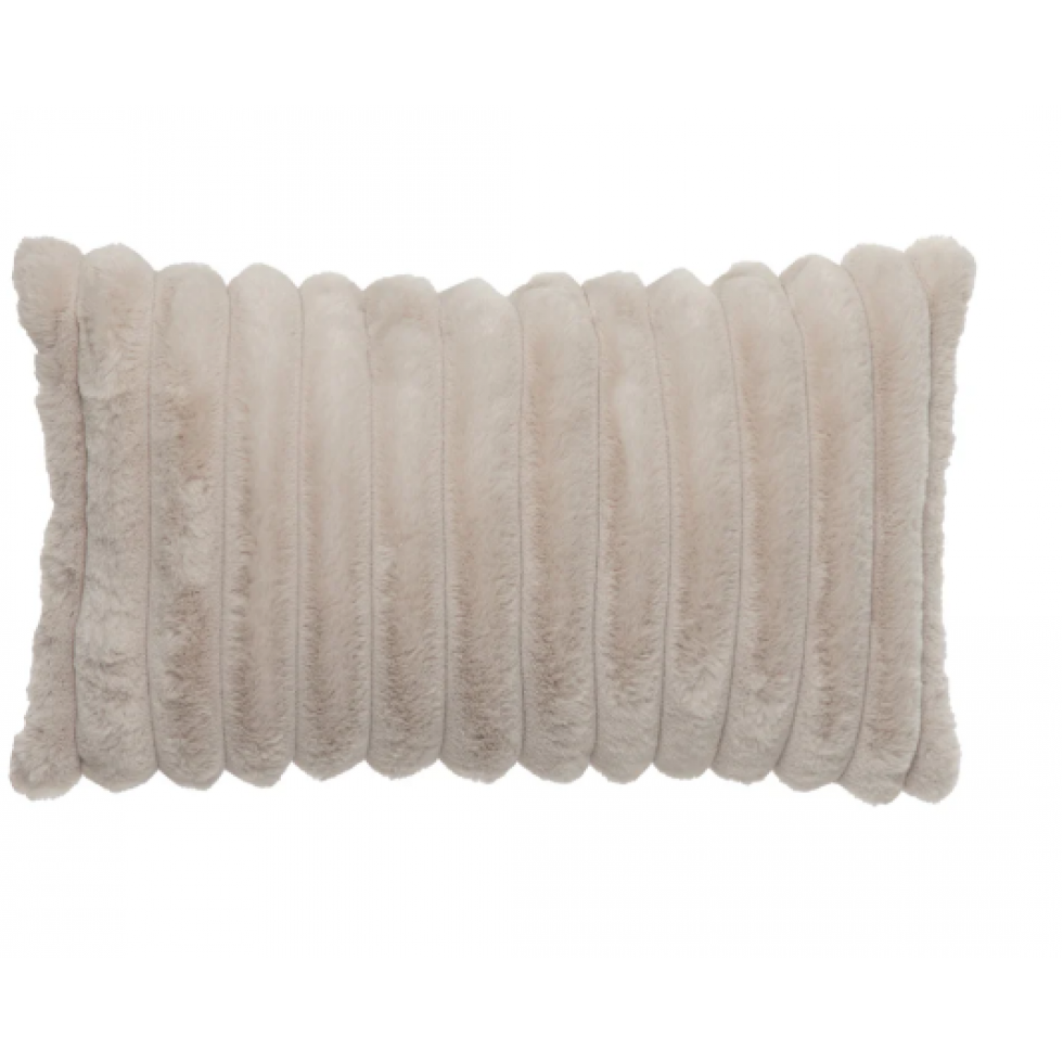 Raya Beige Faux Fur Cushion