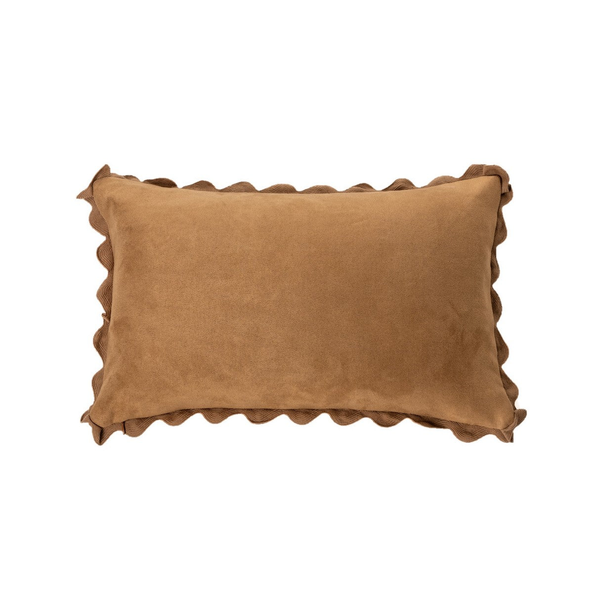 Coussin rectangulaire brun en suédine Ivory
