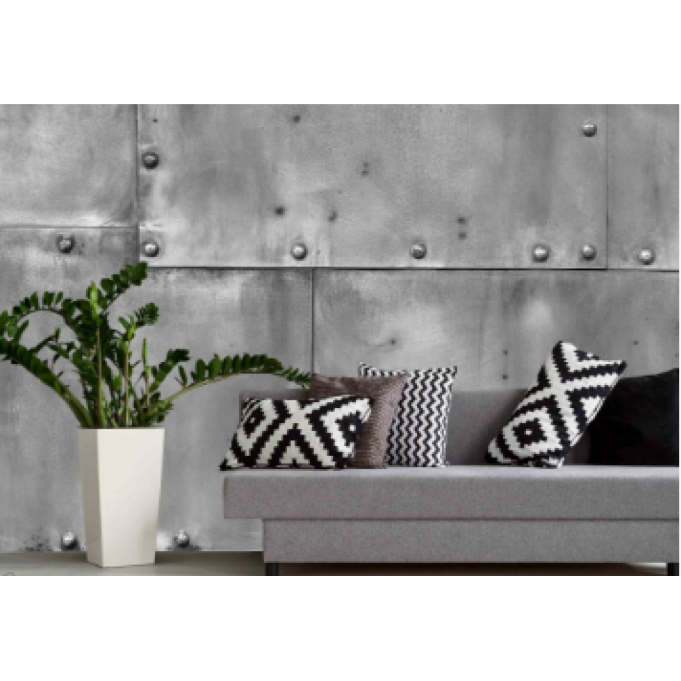 Industrial Riveted Metal Wall Mural