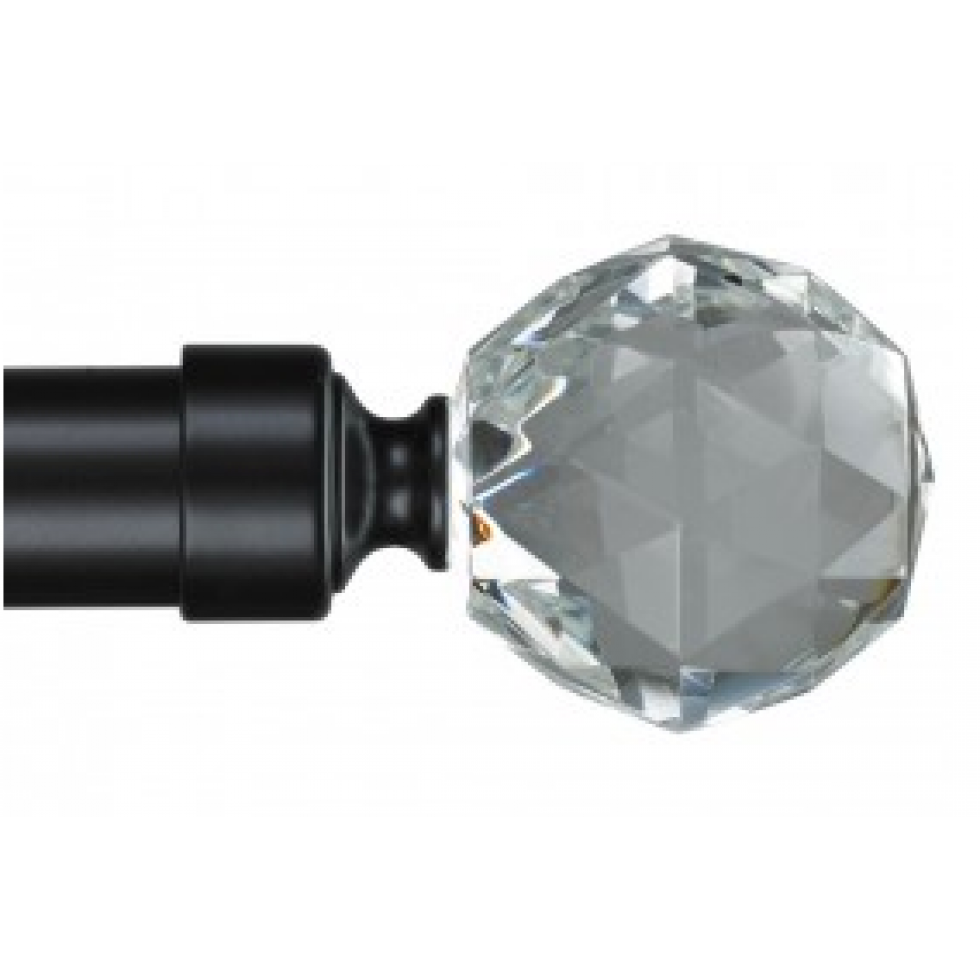 Gemstone curtain pole with cut crystal finial