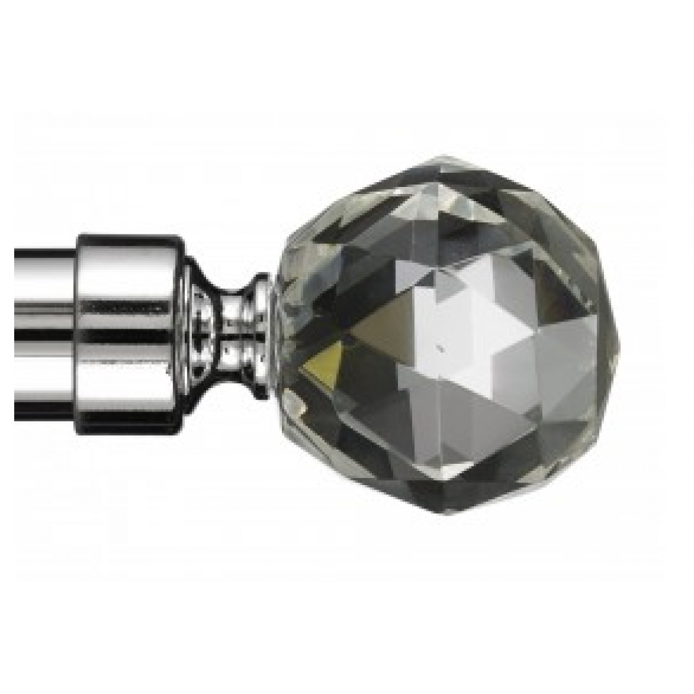 Gemstone curtain pole with cut crystal finial
