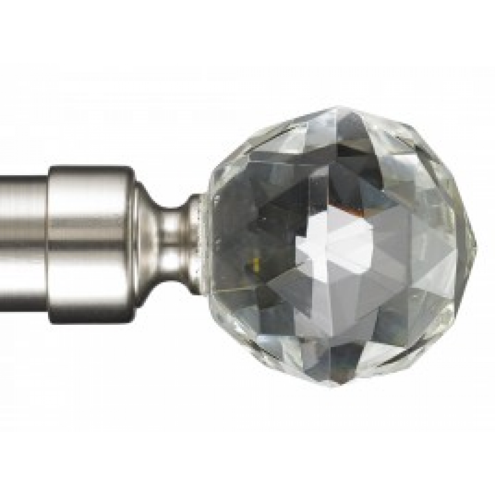 Gemstone curtain pole with cut crystal finial