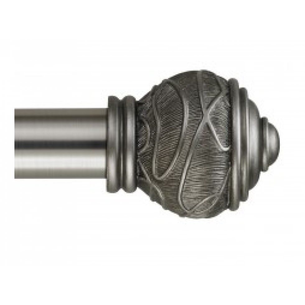 Mercado curtain pole with antique carved finish