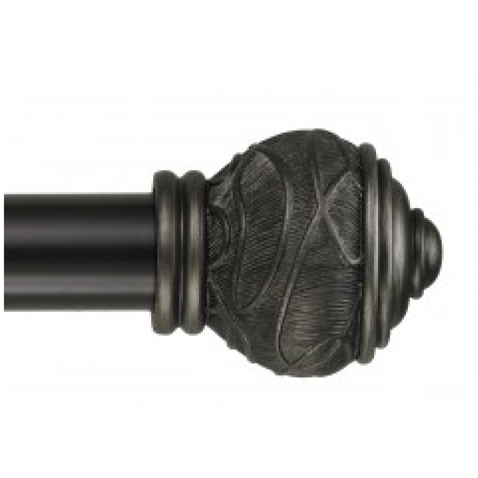 Mercado curtain pole with antique carved finish