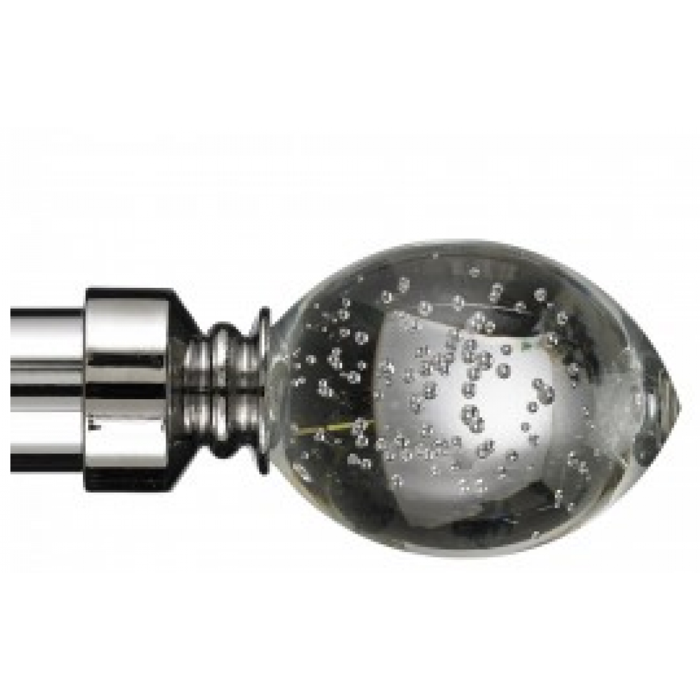 Trans Lu curtain pole with bubble end cap