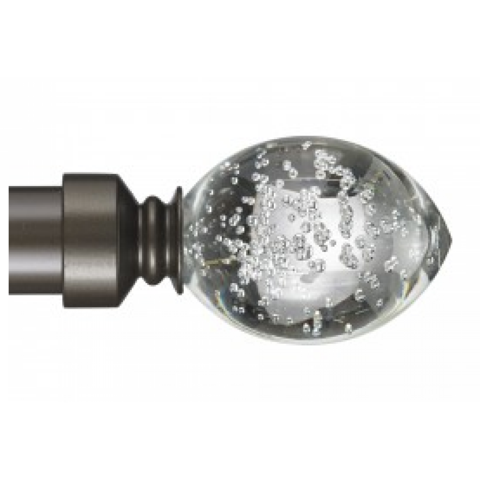 Trans Lu curtain pole with bubble end cap