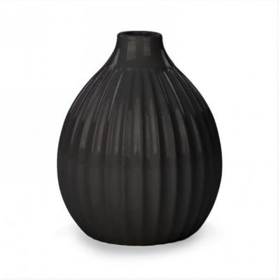 Vase Noir Strié