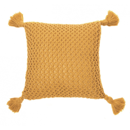 Coussin Tricot Shiva Moutarde ( 3 Couleurs )