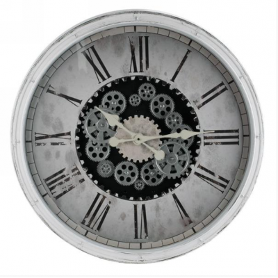 Horloge Blanche À Engrenage