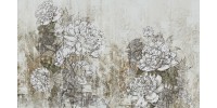 Murale Fleur Vintage Texture De Canevas