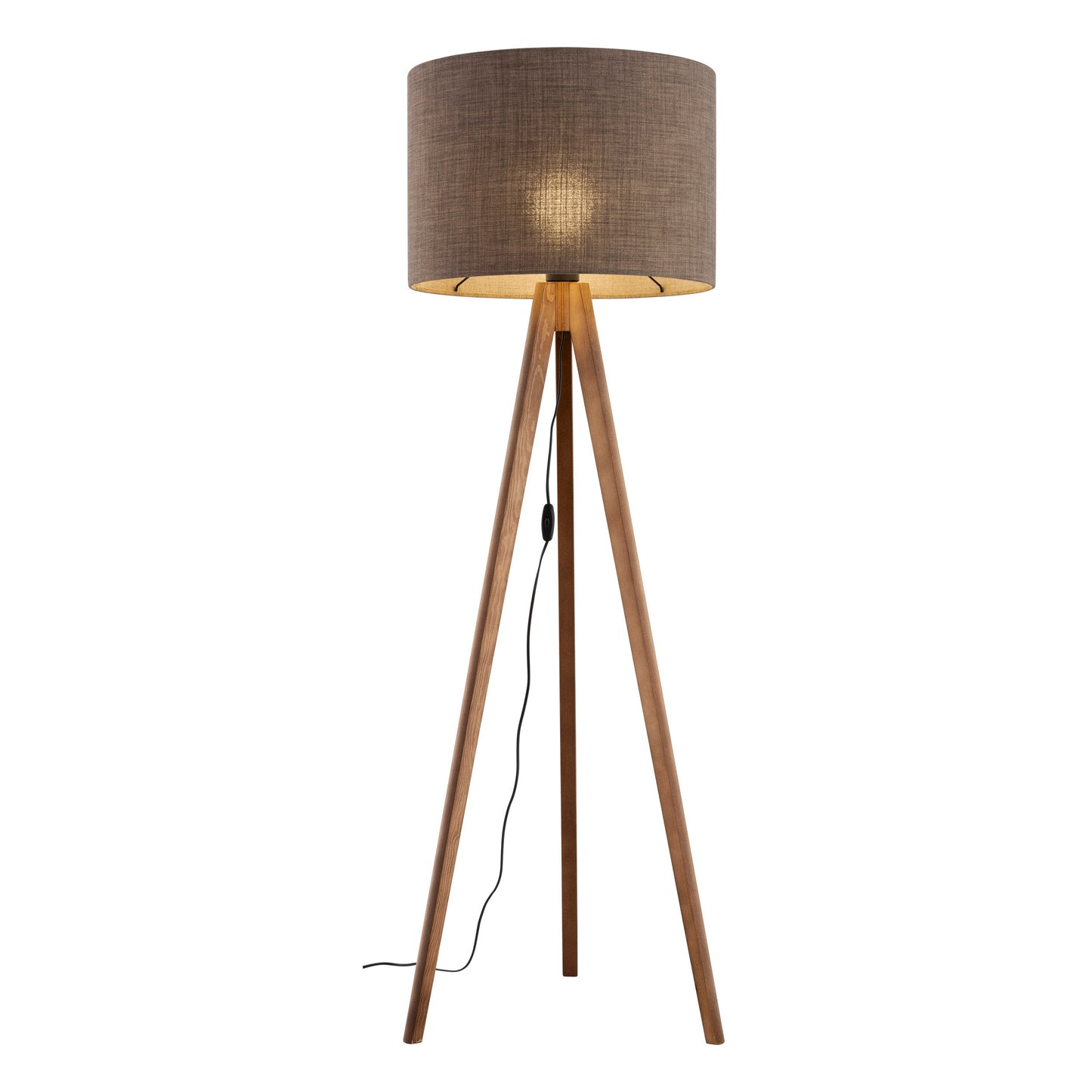 Grand lampadaire moderne du milieu du siècle en noyer brun