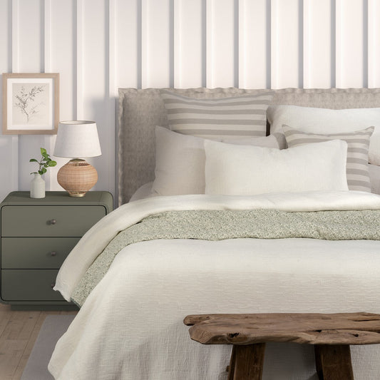 Housse de couette unie crème Lionel