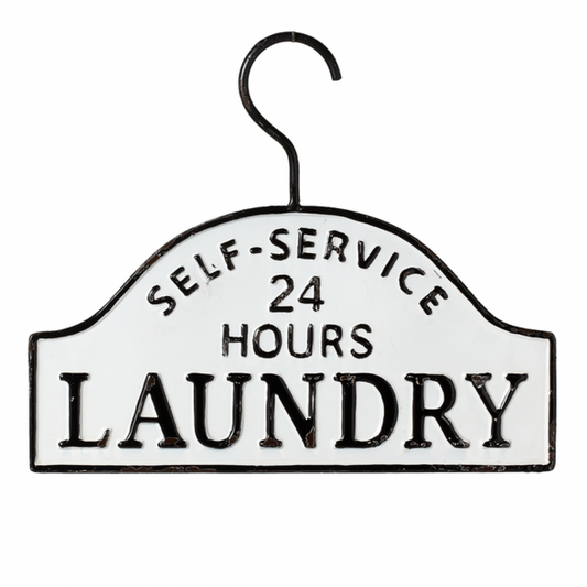 Plaque émaillée décorative Laundry vintage