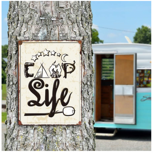 Affiche Métal Camp Life Style Rétro