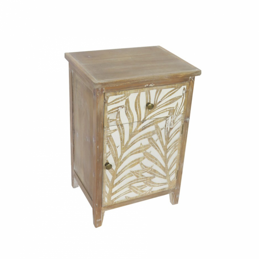 Natural Foliage Pattern Wooden Cabinet