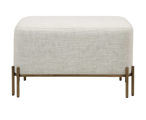Banc ivoire coton et laiton antique