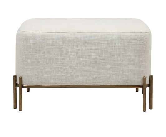Banc ivoire coton et laiton antique
