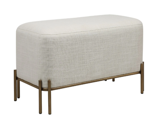 Banc ivoire coton et laiton antique
