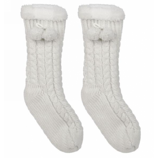 Ultra Soft and Warm White Knitted Socks