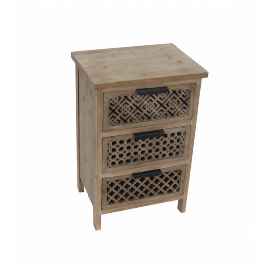 Authentic Carved Wood Desk with 3 Drawers