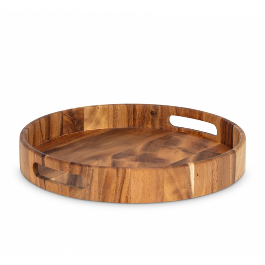 Round Acacia Tray – Elegant and Natural Serving Tray