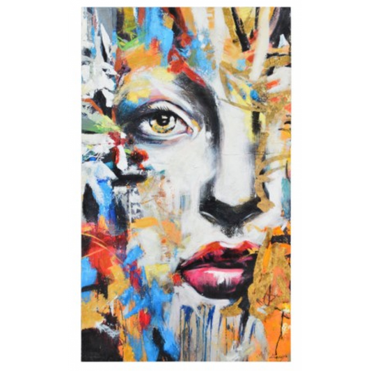 Cadre Ara – Portrait Abstrait Coloré et Expressif