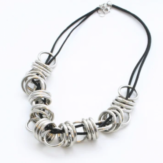 Lace Necklace – Bold Design in Metal Rings