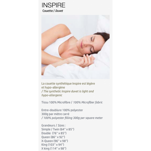 Couette Inspire – Microfibre hypoallergène